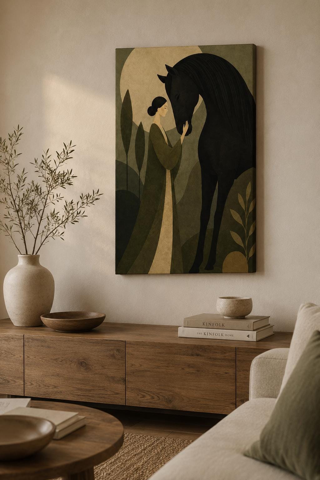Scandinavian Horse Wall Art — artwork view 2