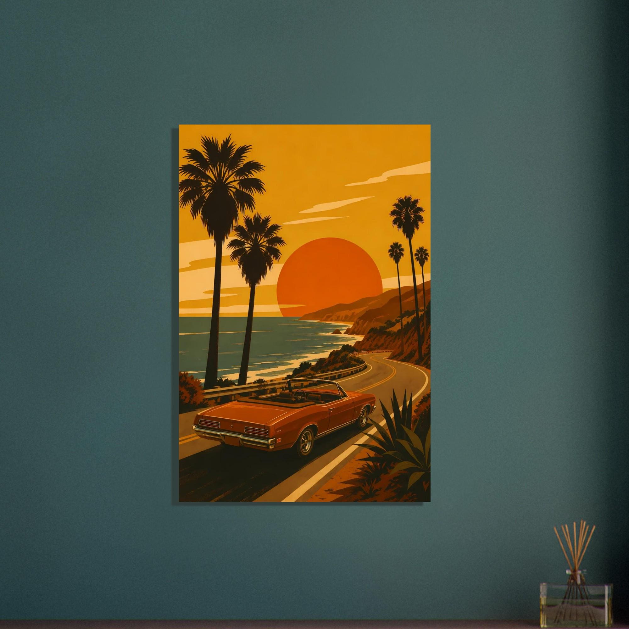 Retro Sunset Wall Art — artwork