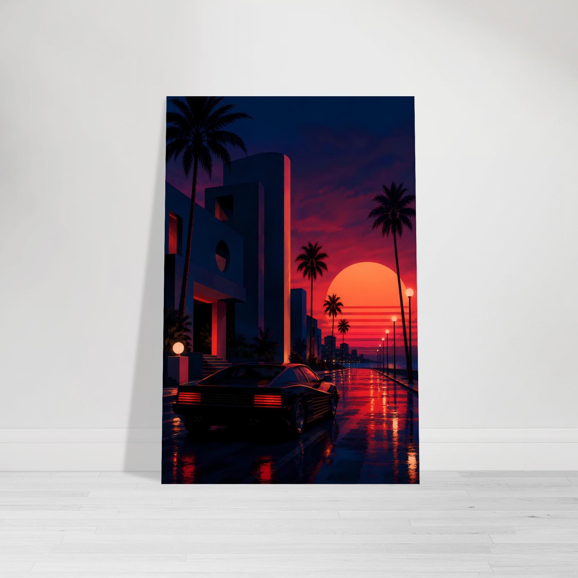 Retro Sunset Print — artwork