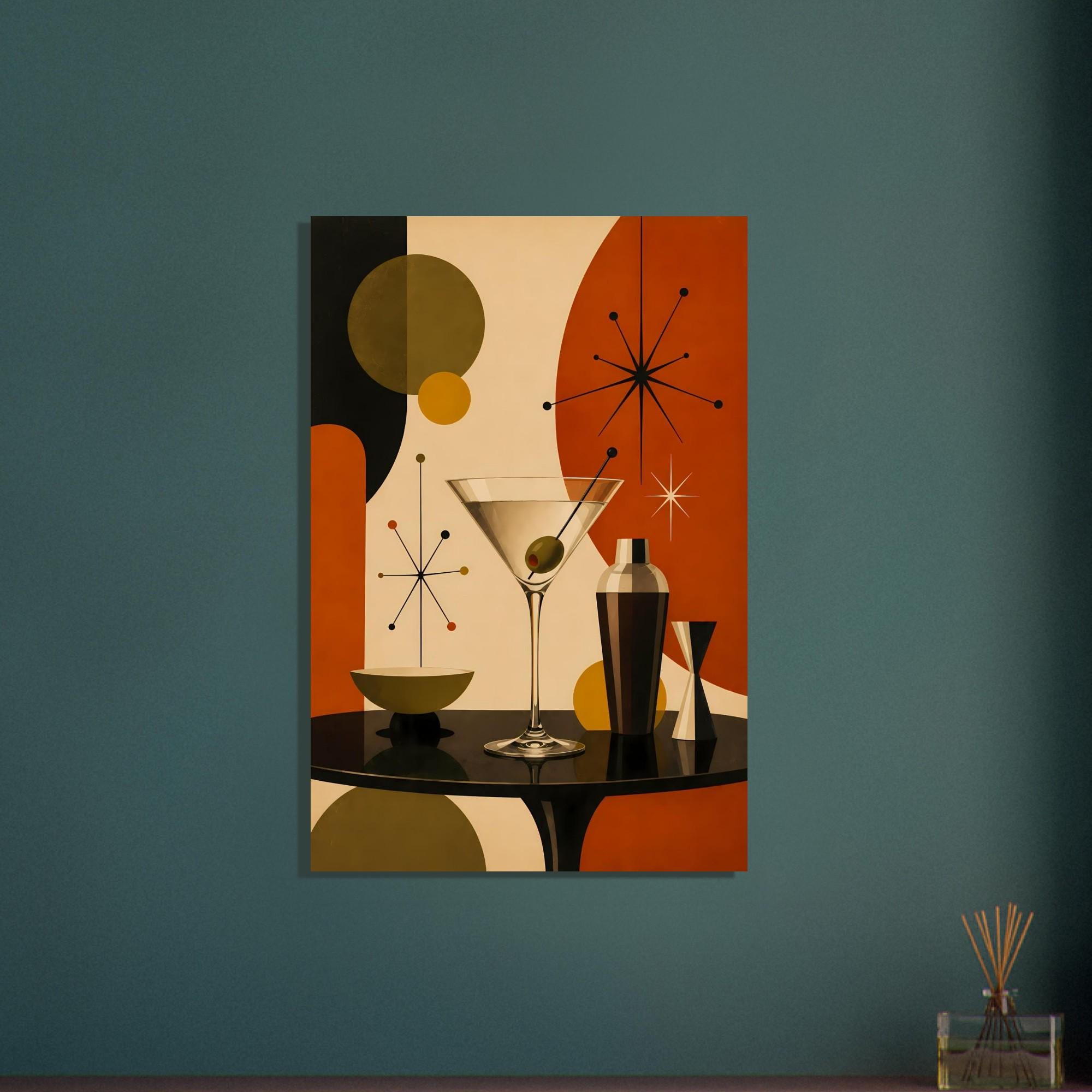 Mid Century Cocktail Wall Art — artwork view 2