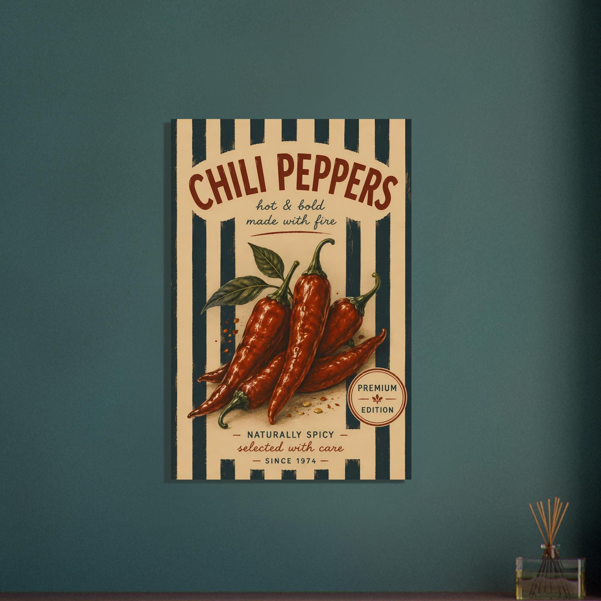 Retro Peppers Wall Art — artwork