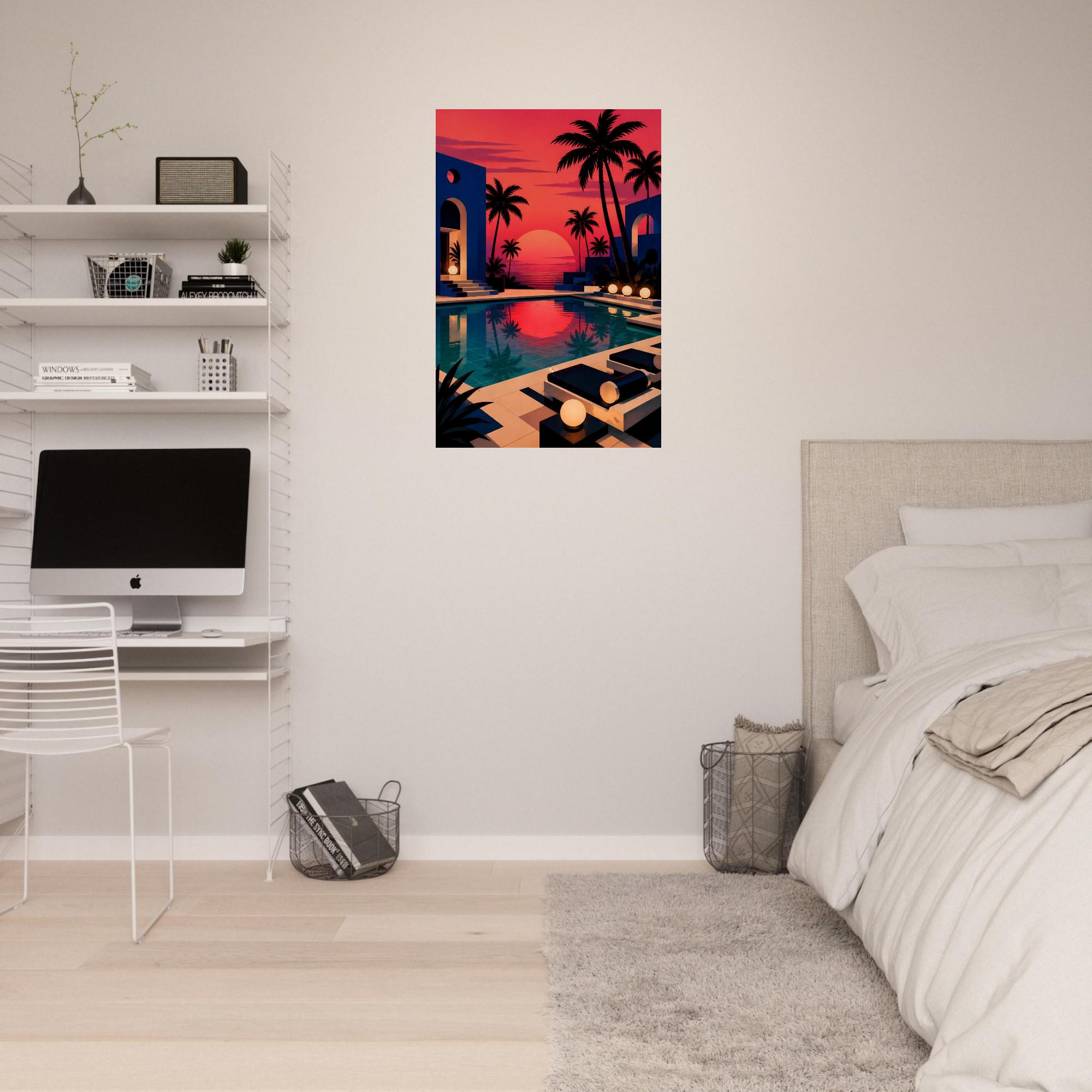 Mid Century Sunset Wall Art — artwork view 2