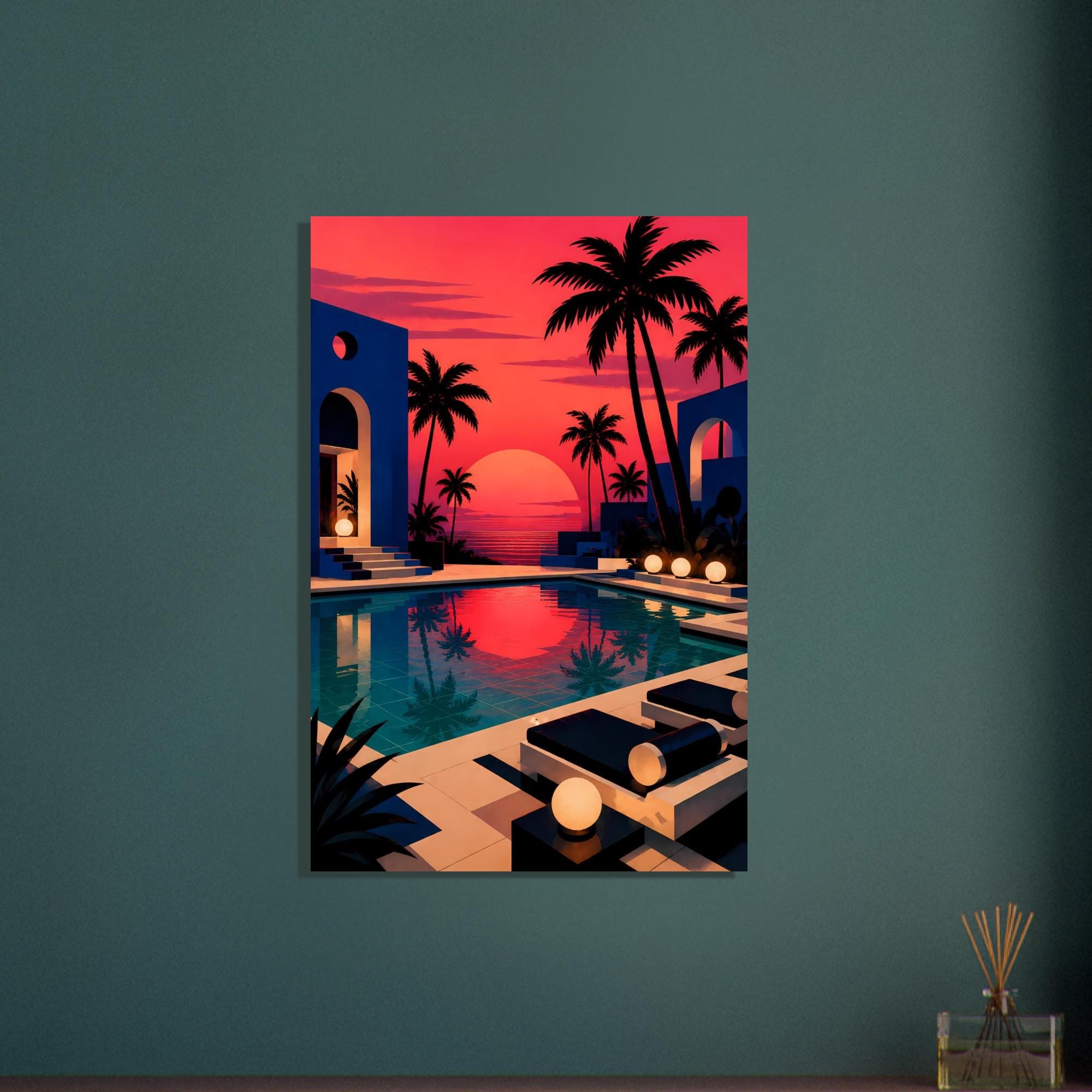 Mid Century Sunset Wall Art — artwork