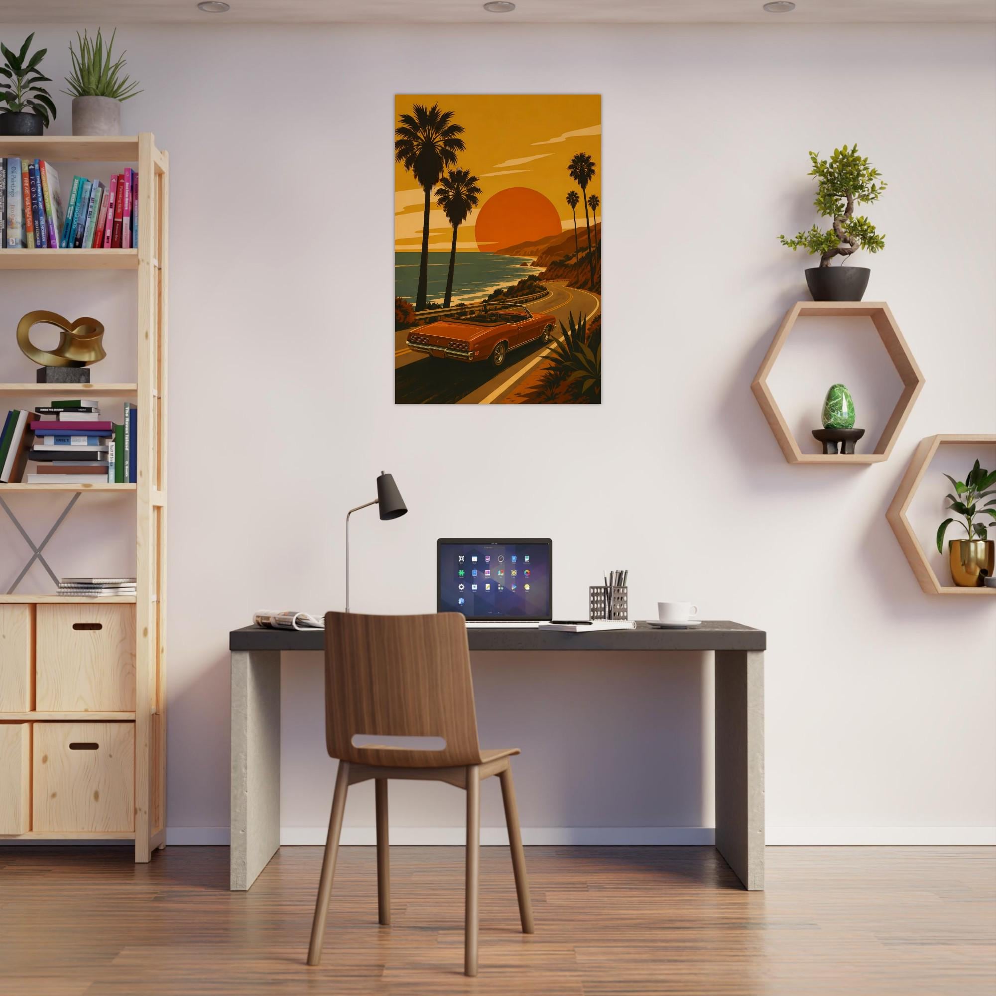Retro Sunset Wall Art — artwork view 2