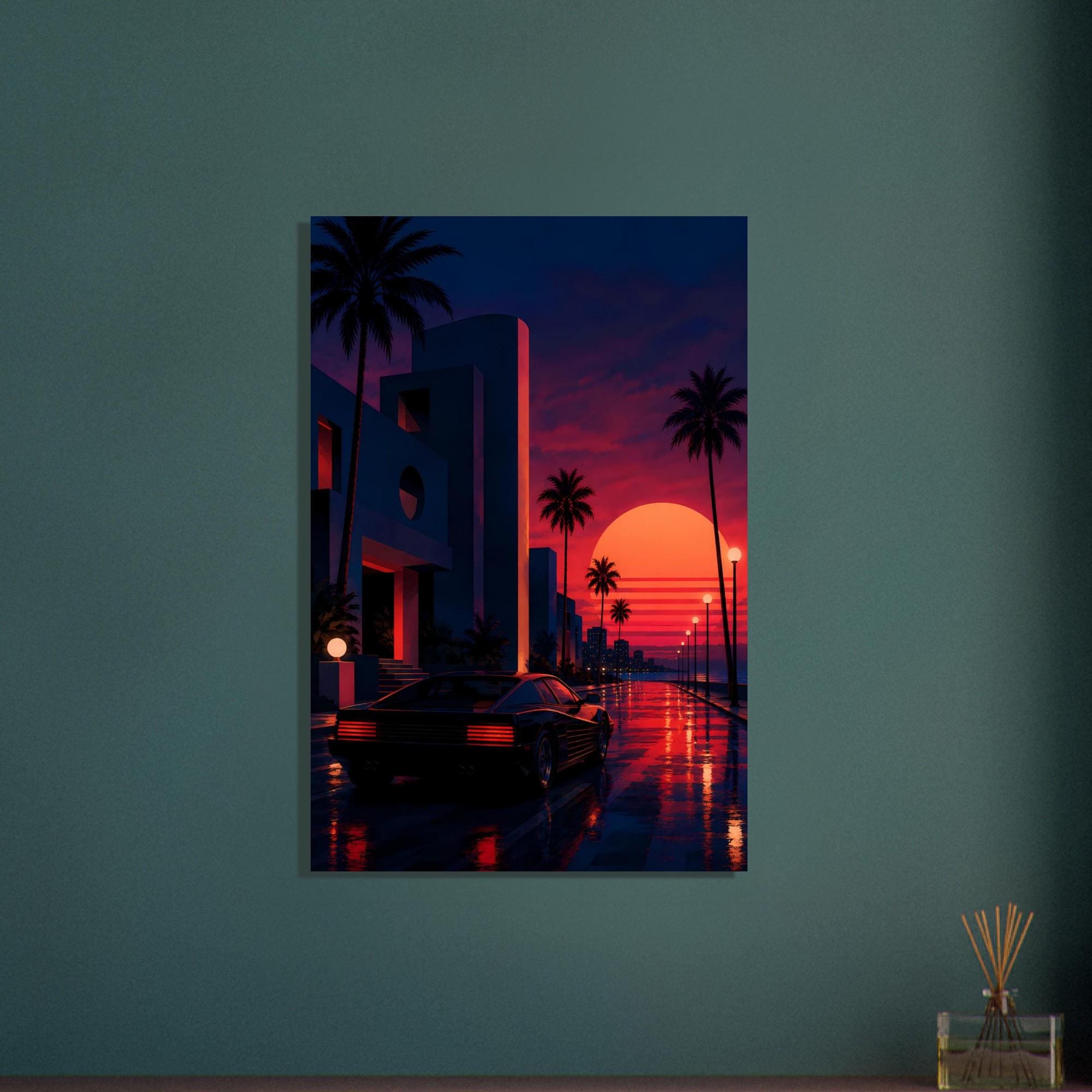 Retro Sunset Print — artwork view 2