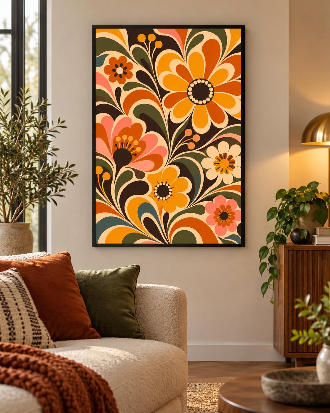 Retro Floral Poster – image 1